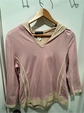 Dusty Rose Hoodie with Cream Trim